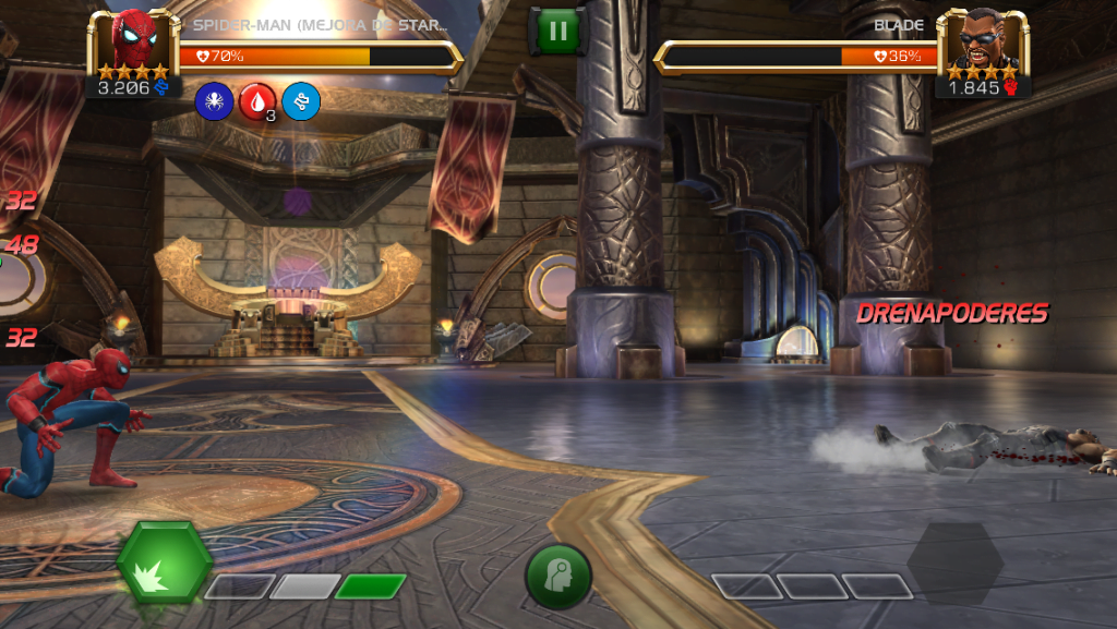 Drena poderes con Spider-Man(Mejora de Stark) golpe fuerte